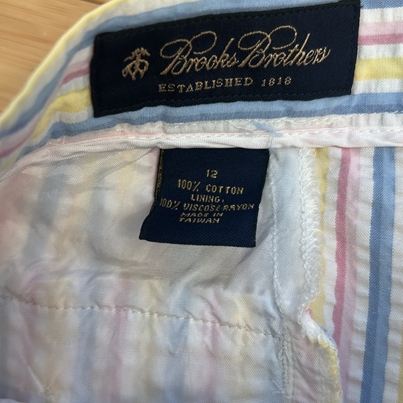 Brooks Brothers Pastel Stripes Cotton Seersucker Women’s Pants size 12 - Picture 3 of 9